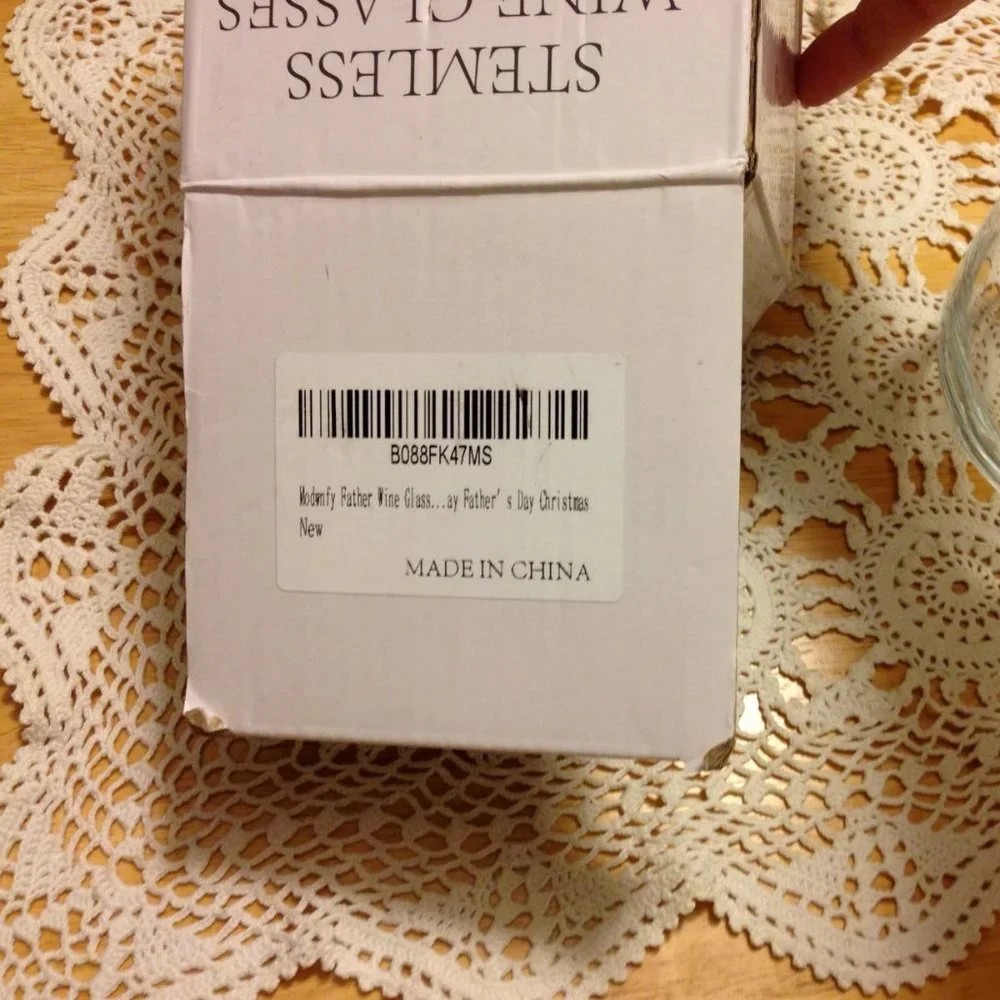 New stemless wine glass, father's day or birthday gift